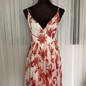 H&M Maxi Floral V-Neck Spaghetti Strap Wrap Chiffon Dress Size 6